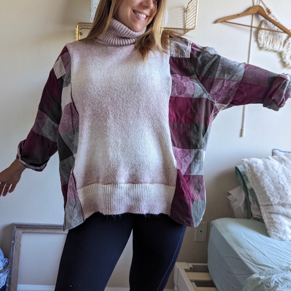 Falling for you sweater flannel rework, turtleneck, no 37 - Picture 5 of 5